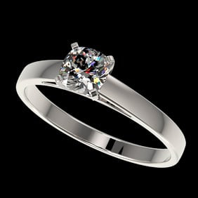 0.50 ctw Certified VS/SI Quality Cushion Cut Diamond Ring 10k White Gold