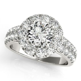 1.52 ctw Certified VS/SI Diamond Halo Ring 18k White Gold