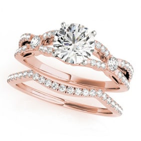 1.5 ctw Certified VS/SI Diamond 2pc Wedding Set 14k Rose Gold