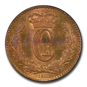 1872 Denmark Skilling MS-64 PCGS (Red/Brown)