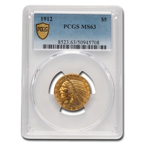 1912 $5 Indian Gold Half Eagle