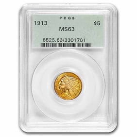 1913 $5 Indian Gold Half Eagle