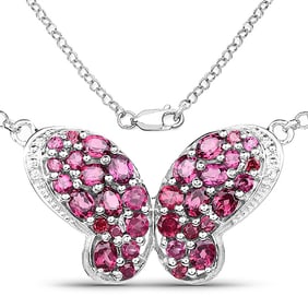 4.15 CT Genuine Rhodolite and White