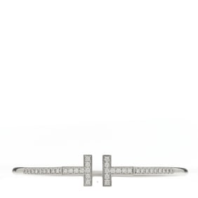 Tiffany 18K White Gold Diamond T