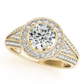 2.17 ctw Certified VS/SI Diamond Halo Ring 18k Yellow Gold