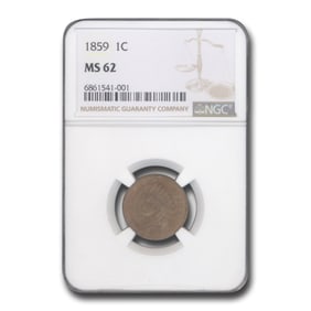 1859 Indian Head Cent MS-62 NGC
