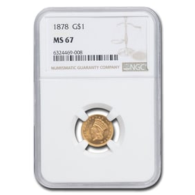 1878 $1 Indian Head Gold MS-67