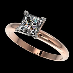 1.25 ctw Certified VS/SI Quality Princess Diamond Ring 10k Rose Gold