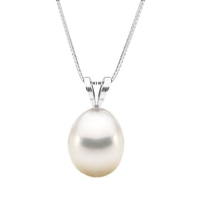 White South Sea Drop-Shape Classic Solitaire Pearl Pendant