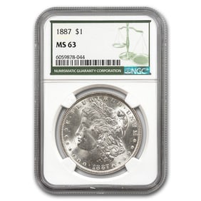 1887 Morgan Dollar MS-63 NGC (Green