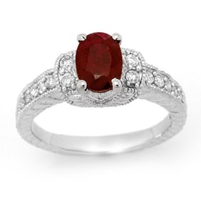 2.13 ctw Ruby & Diamond Ring 18k White Gold