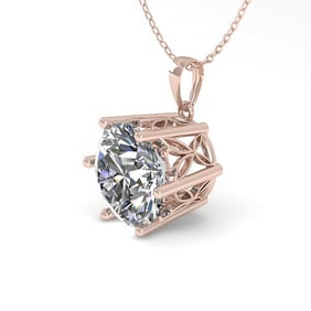 1 ctw Certified VS/SI Diamond Solitaire Necklace 18k Rose Gold