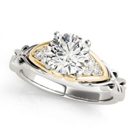 1.1 ctw Certified VS/SI Diamond Solitaire Ring 18k 2Tone Gold