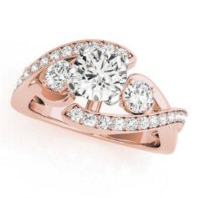 1.76 ctw Certified VS/SI Diamond Bypass Ring 18k Rose Gold