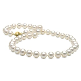 White Pearl Necklace, 8.5-9.0mm