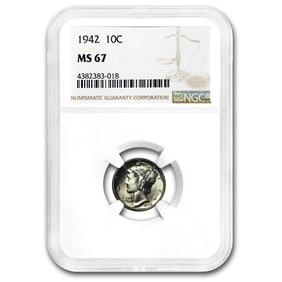 1942 Mercury Dime MS-67 NGC