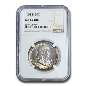 1958-D Franklin Half Dollar MS-67 NGC