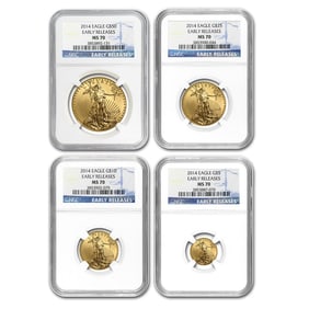 2014 4-Coin American Gold Eagle Set
