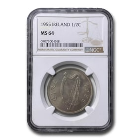 1955 Ireland 1/2 Crown MS-64 NGC