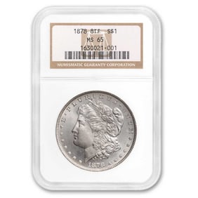 1878 Morgan Dollar 8 TF MS-65