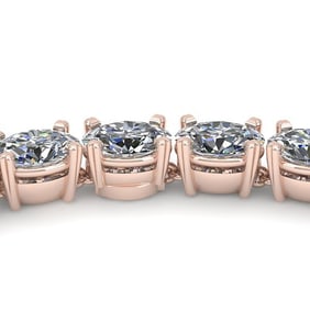35 ctw Oval Certified SI Diamond Necklace 18K Rose Gold