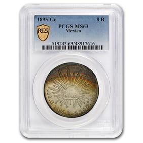 1895-Go Mexico Silver 8 Reales MS-63