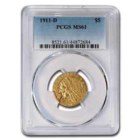 1911-D $5 Indian Gold Half Eagle