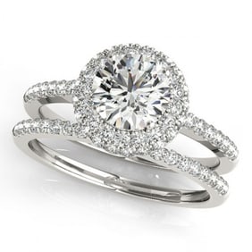 2.41 ctw Certified VS/SI Diamond 2pc Wedding Set Halo 14k White Gold