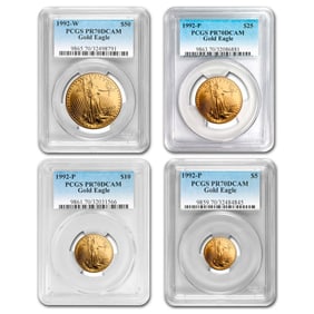 1992 4-Coin Proof American Gold Eagle