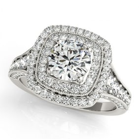 2 ctw Certified VS/SI Diamond Halo Ring 18k White Gold