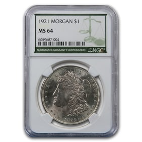 1921 Morgan Dollar MS-64 NGC (Green