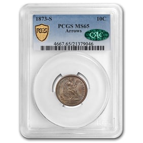 1873-S Liberty Seated Dime MS-65 PCGS