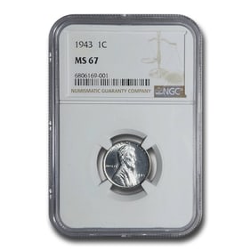 1943 Lincoln Cent MS-67 NGC