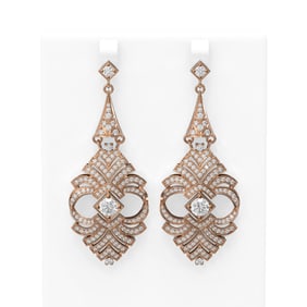 6.56 ctw Diamond Earrings 18K Rose Gold