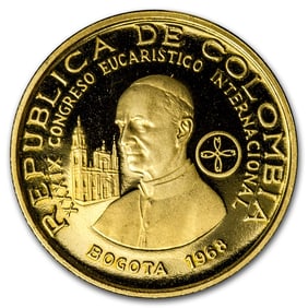 1968 Colombia Proof Gold 100 Pesos