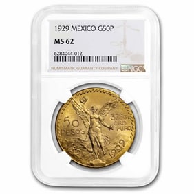 1929 Mexico Gold 50 Pesos MS-62