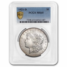 1921-D Morgan Silver Dollar MS-65 PCGS