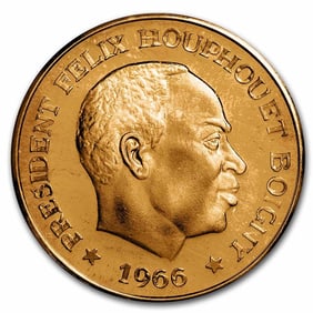 1966 Ivory Coast Gold 50 Francs