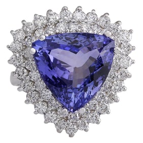 Tanzanite Diamond Ring 14K White Gold