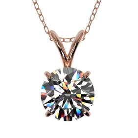 1.04 ctw Certified Quality Diamond Necklace 10k Rose Gold