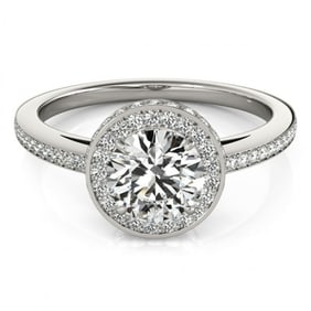 1.25 ctw Certified VS/SI Diamond Halo Ring 18k White Gold