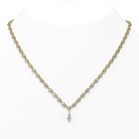 11.5 ctw Marquise Cut Diamond Designer Necklace 18K Yellow Gold