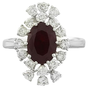 Exquisite Natural Ruby Diamond Ring In