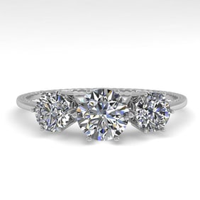 1 ctw Past Present Future VS/SI Diamond Ring 18k White Gold