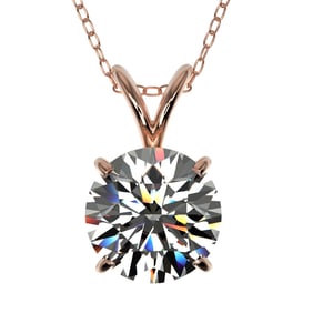 1.55 ctw Certified Quality Diamond Necklace 10k Rose Gold