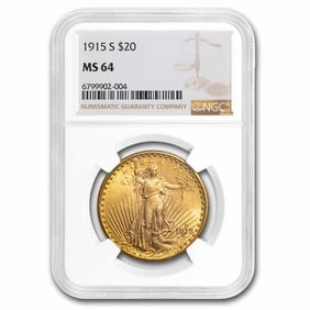 1915-S $20 St Gaudens Gold Double