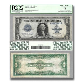 1923 $1.00 Silver Certificate F-15 PCGS