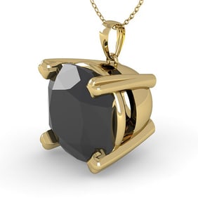 6.0 ctw Cushion Black Diamond Designer Necklace 14k Yellow Gold