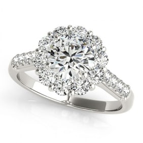 1.75 ctw Certified VS/SI Diamond Halo Ring 18k White Gold