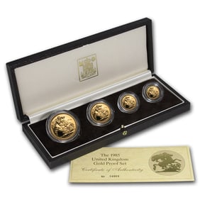 1985 Great Britain 4-Coin Gold Sovereign
